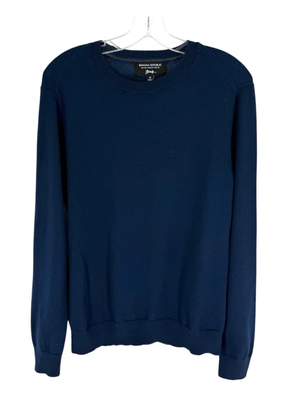 Banana Republic Merino Wool Sweater Mens Size Medium Navy Blue Lightweight